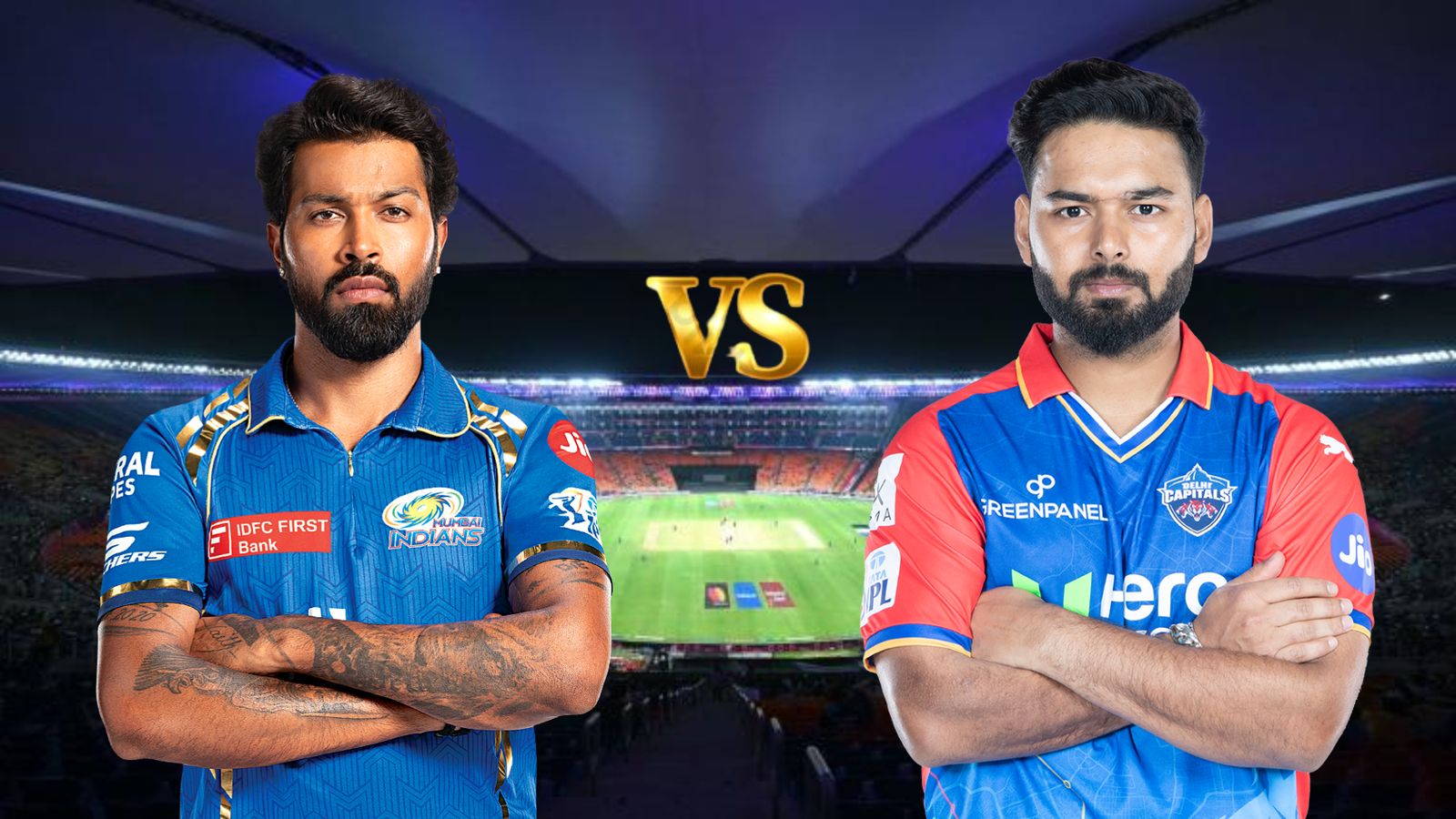 MI vs DC, IPL 2024: Rishabh Pant makes two massive changes in Delhi Capitals fold against Mumbai Indians' 3; know playing XI of both teams Mumbai Indians skipper Hardik Pandya (left) and Delhi Capitals captain Rishabh Pant in this frame. (Getty)