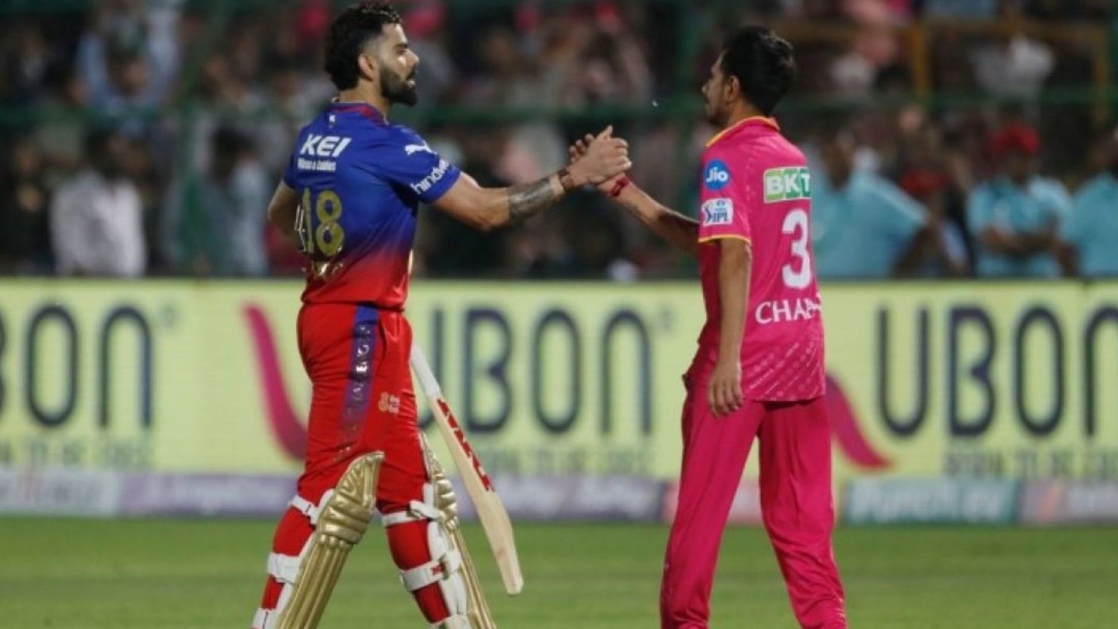 Yuzvendra Chahal's emotional post for Virat Kohli amidst strike-rate criticism will melt your heart Yuzvendra Chahal with Virat Kohli during RR vs RCB match (credit: Twitter)
