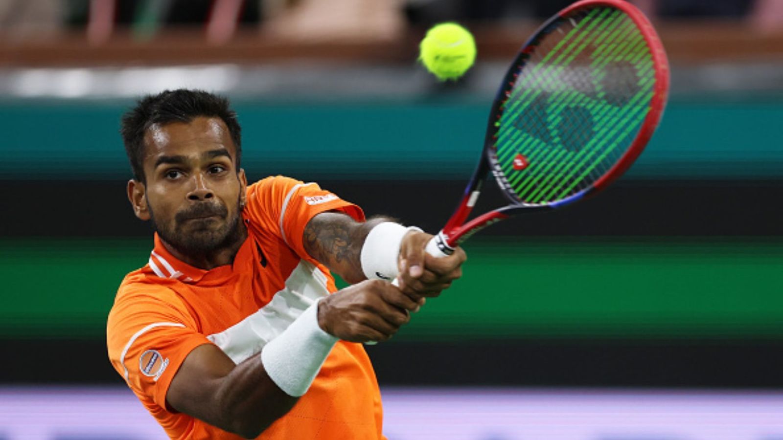 Sumit Nagal thumps Facundo Diaz Acosta, becomes 1st Indian to reach Monte Carlo Masters main draw in 42 years Sumit Nagal of India plays a backhand. (File Photo: Getty)