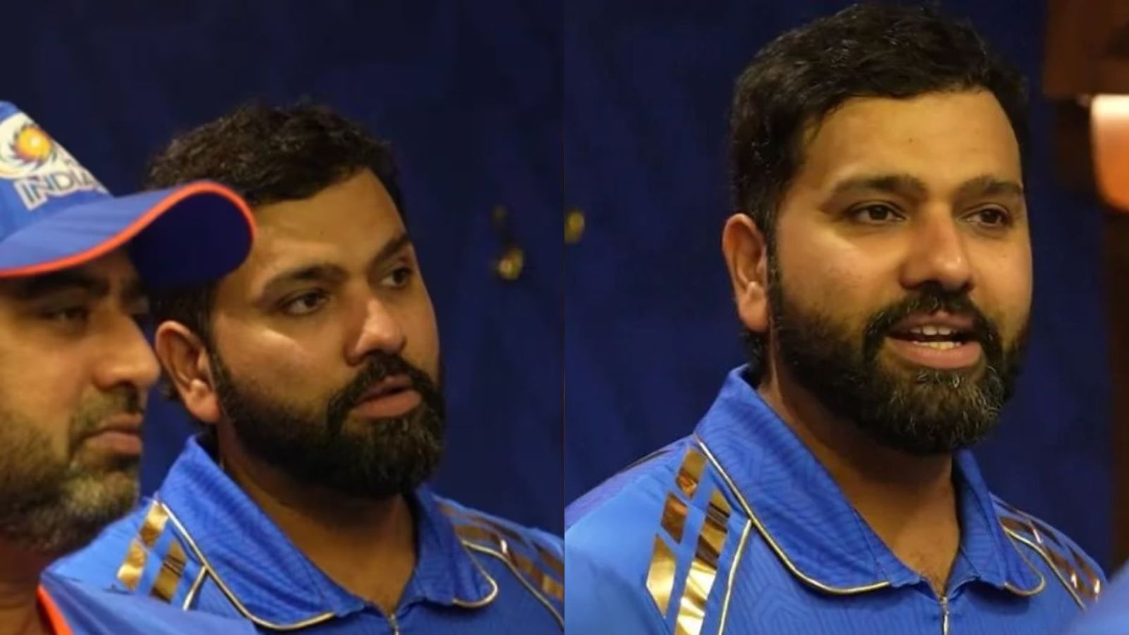 'Something that captain want': Rohit Sharma takes leader role in dressing room amidst rift rumours with Hardik Pandya Rohit Sharma addresses MI dressing room (credit: Twitter screen grabs)
