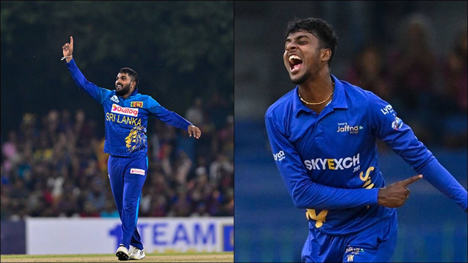 Sunrisers Hyderabad name MI Emirates' young Sri Lankan spinner as Wanindu Hasaranga's replacement for IPL 2024 Sri Lanka T20I captain Wanindu Hasaranga; Vijayakanth Viyaskanth (Getty Images)