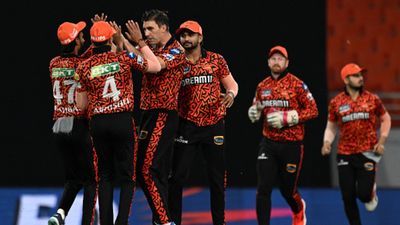 Pat Cummins still not over SRH's new match-winner after defeating PBKS, says 'To get us to 180 off his own bat was unreal...' SRH skipper Pat Cummins celebrates with his teammates during IPL 2024 clash against PBKS on April 9. (Getty)