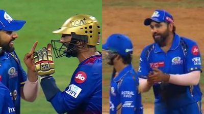 WATCH: Rohit Sharma motivates Dinesh Karthik to perform with 'World Cup khelna hai' comment; Ishan Kishan's reaction goes viral Dinesh Karthik's pyrotechnics that the RCB posted a challenging score of 196/8 in 20 overs against Mumbai Indians. (PC: Screenshot)..