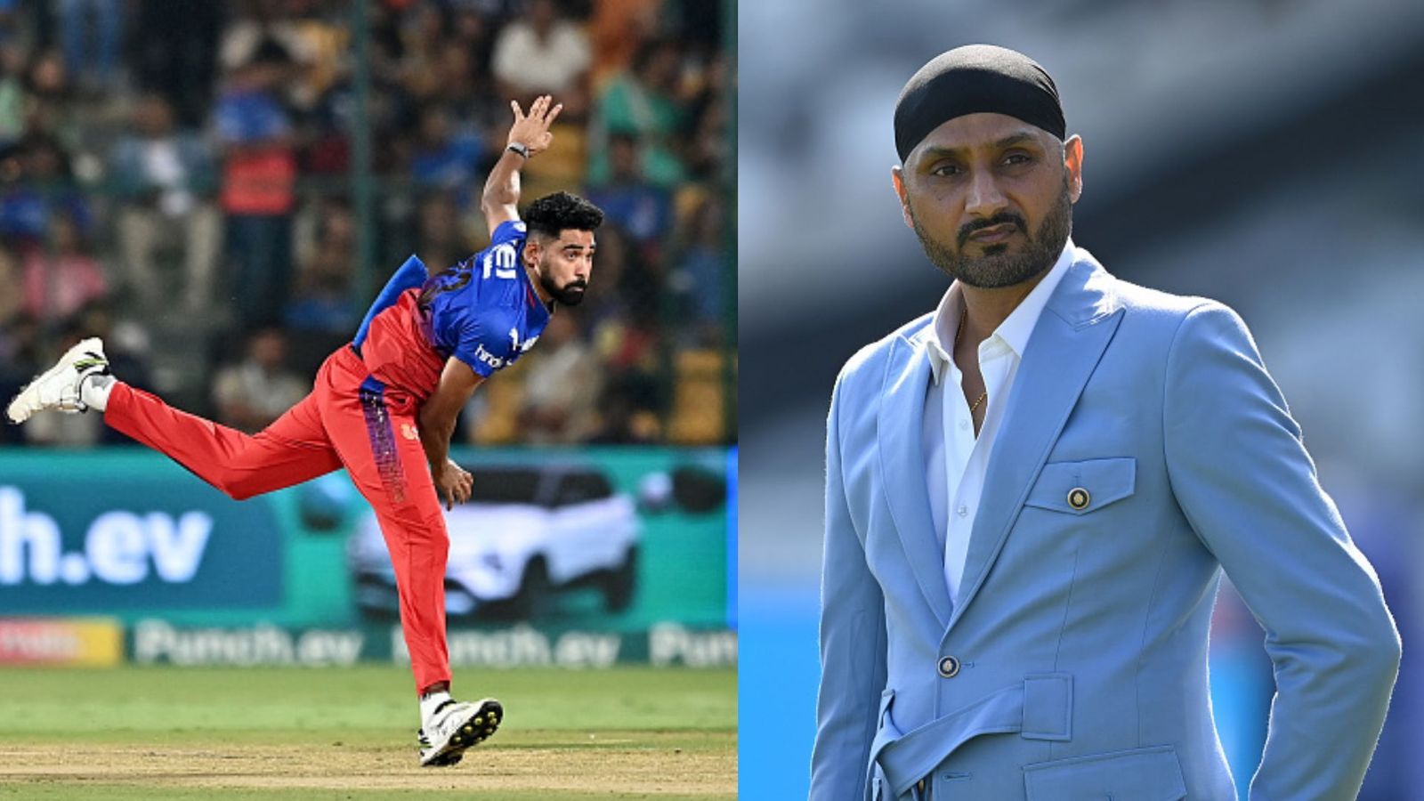 Harbhajan Singh advises RCB to rest Mohammed Siraj after 7 wicket loss against MI, says ‘If I was part of the management…’ Royal Challengers Bengaluru's Mohammed Siraj (L) and former Indian spinner Harbhajan Singh. (Getty)