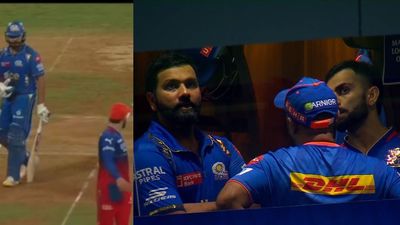 Watch: Rohit Sharma and Virat Kohli involved in serious chat inside dressing room after MI's win over RCB in Mumbai; video viral Rohit Sharma and Virat Kohli. (PC: Screenshot).
