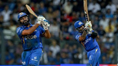 IPL 2024: Legendary Sunil Gavaskar warns Rohit Sharma and Suryakumar Yadav to remain wary of in-form CSK pacer Mumbai India's Rohit Sharma (L) and Suryakumar Yadav. (Getty)