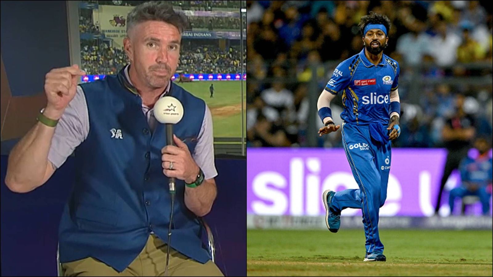 'He's smiling too much... trying to act like he's too happy': Kevin Pietersen concerned for under-performing Hardik Pandya Kevin Pietersen in during mid-innings break; Hardik Pandya in follow-through (Screengrab: Star, Getty Images)