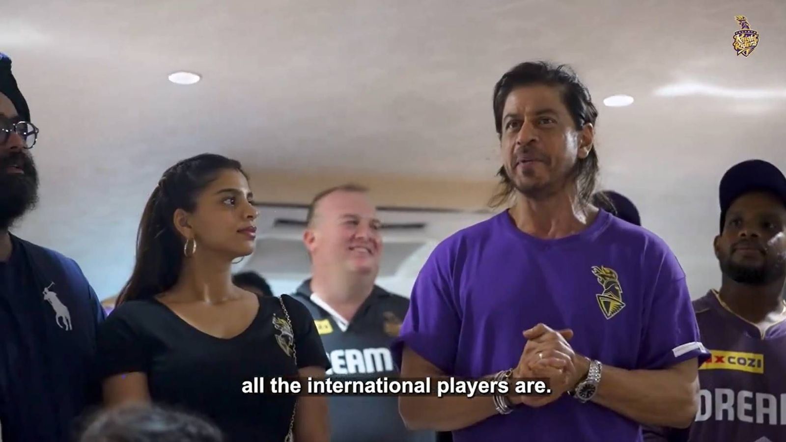 Shah Rukh Khan makes a special request to senior players in KKR dressing room after easy win over LSG, says 'You have a lot of young kids...' Shah Rukh Khan with daughter Suhana in KKR dressing room (Screengrab: KKR, X)