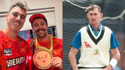 Pat Cummins hilariously trolls Australian teammate Marnus Labuschagne after RCB vs SRH clash Pat Cummins, Travis Head and Marnus Labuschagne in the frame (credit: Getty Images)