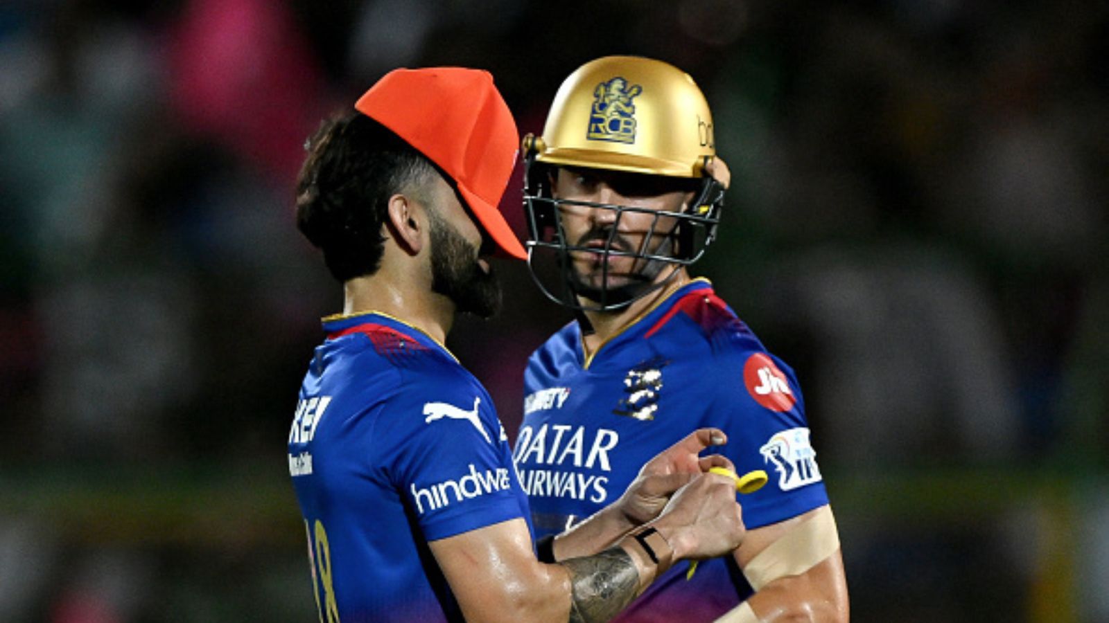 'Players go mute in front of Faf du Plessis': Virender Sehwag exposes RCB's big flaw amidst turbulent IPL 2024 campaign RCB skipper Faf Du Plessis (right) and star batter Virat Kohli in this frame. (Getty)
