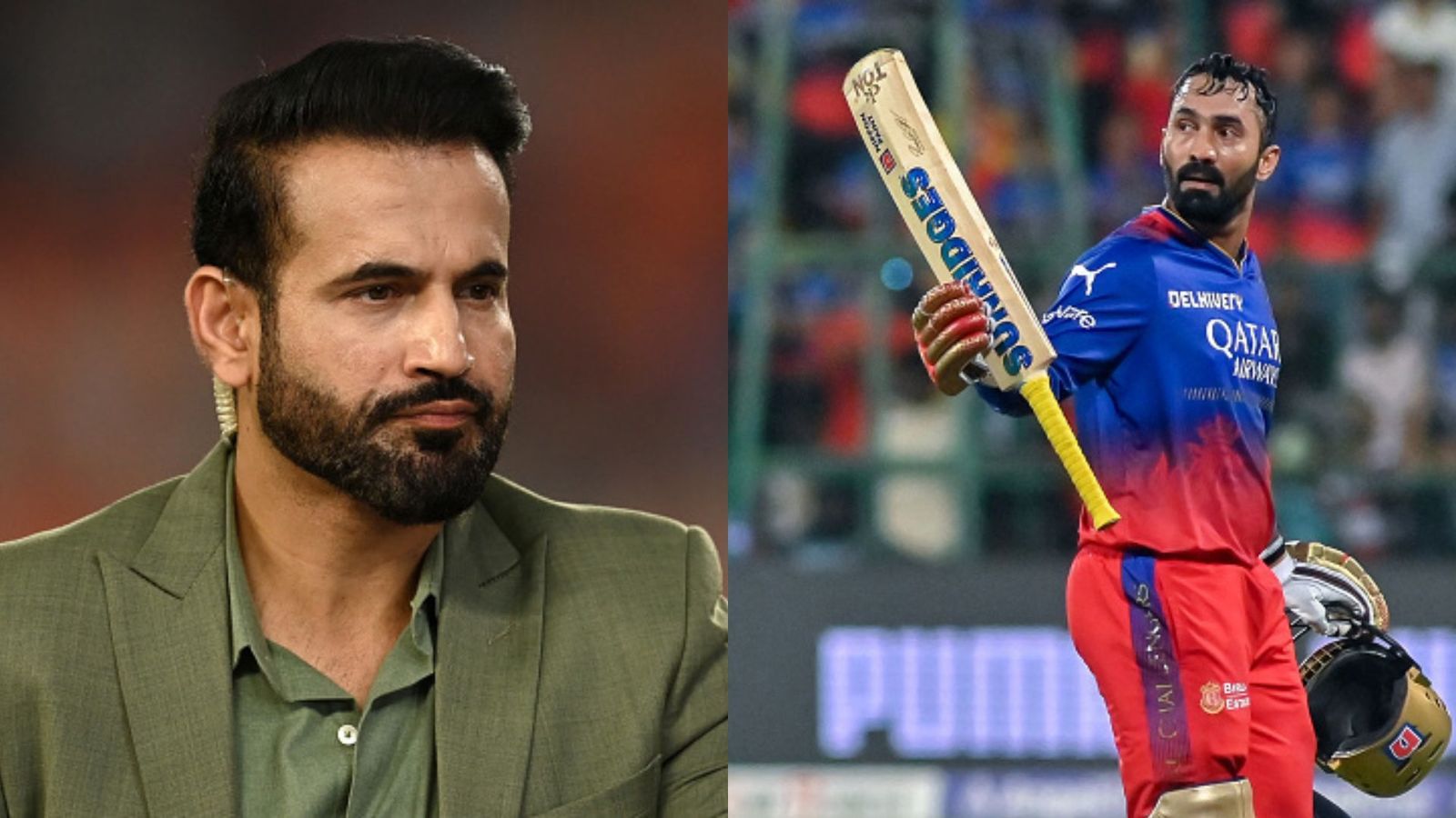‘In World Cups, you won't see uncapped players bowling’: Irfan Pathan on Dinesh Karthik’s place in India's T20 WC squad Former Indian cricketer Irfan Pathan (L) and RCB's Dinesh Karthik. (Getty)