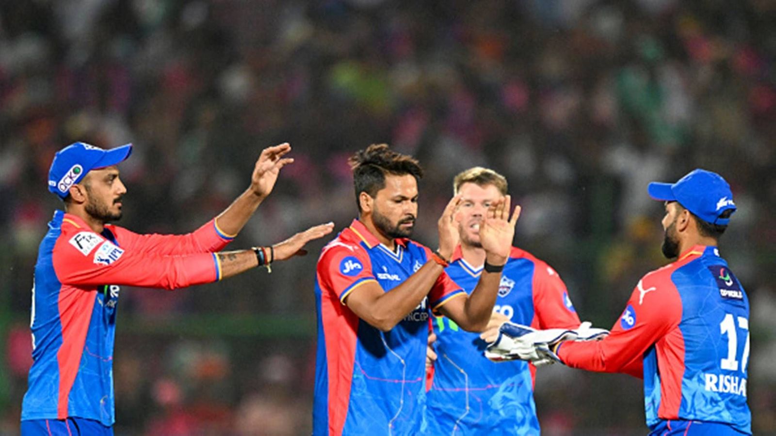 Big blow to Delhi Capitals ahead of Gujarat Titans clash, Ricky Ponting confirms star player yet to go through fitness test Mukesh Kumar celebrates a wicket with Delhi Capitals teammates (Getty Images)