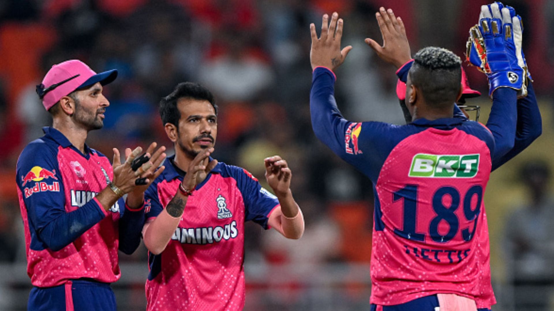 IPL 2024 Purple Cap: Yuzvendra Chahal stretches lead on top, Jasprit Bumrah continues to grab second spot; check full list here Rajasthan Royals' Yuzvendra Chahal (2L) celebrates with teammates. (Getty)