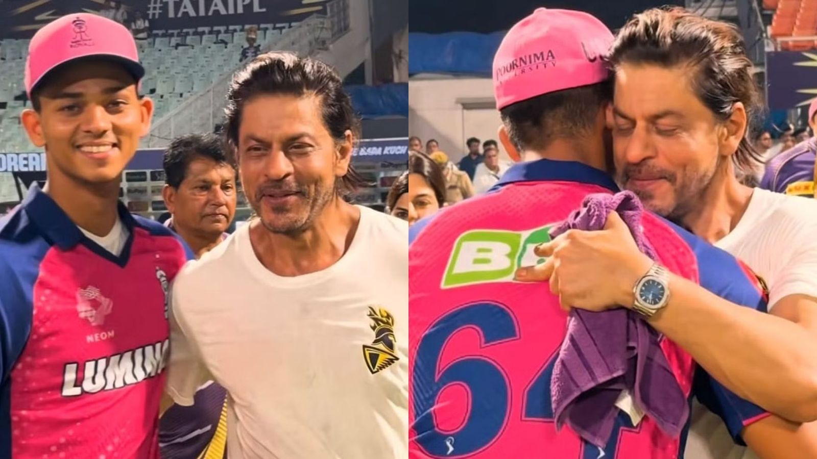 WATCH: Shah Rukh Khan fulfills Yashasvi Jaiswal's wish after KKR vs RR tie, hugs young batter in heart-winning gesture WATCH: Shah Rukh Khan fulfills Yashasvi Jaiswal's wish after KKR vs RR tie, hugs young batter in heart-winning gesture