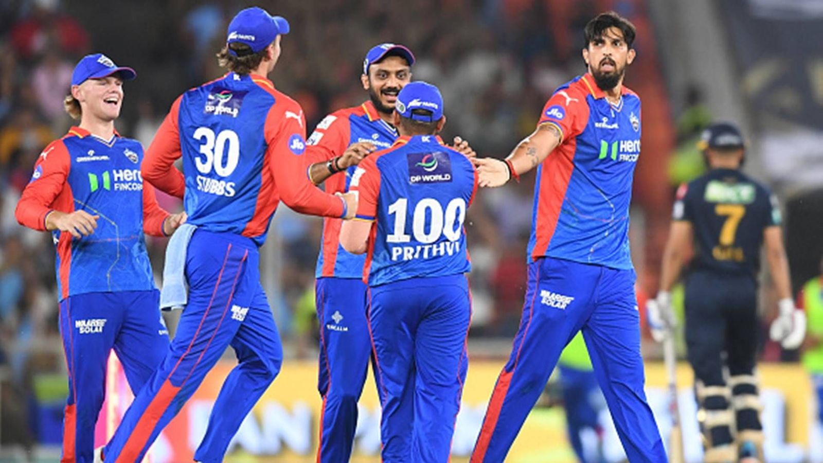 GT vs DC: Ishant-Mukesh make GT surrender for their lowest total as DC win with 67 balls to spare to revive their IPL campaign Ishant Sharma celebrates the wicket of Shubman Gill with his teammates (Getty Images)