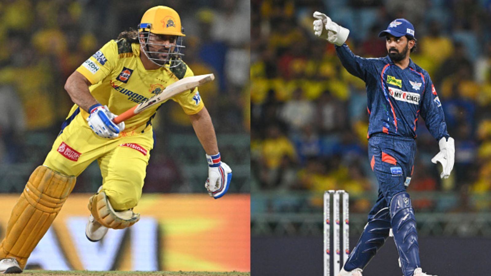 'He walks in and...': KL Rahul explains how MS Dhoni’s presence intimidates opponent bowlers post LSG vs CSK's IPL 2024 match CSK's superstar batter MS Dhoni (left) and LSG skipper KL Rahul in this frame. (Getty)