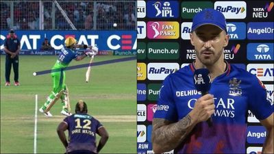 'It was crazy, rules are...': Faf du Plessis reacts to Virat Kohli's controversial dismissal after RCB's 7th loss of IPL 2024 Faf du Plessis during post-match ceremony; Virat Kohli's dismissal (Screengrab: X)