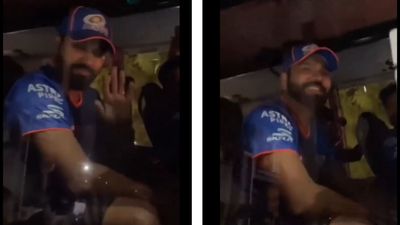 WATCH: Rohit Sharma showered with immense love, Mumbai Indians' team bus mobbed as fans shout 'hamara captain kaisa ho'; Hitman's reaction viral Mumbai Indians superstar Rohit Sharma. (PC: Screenshot).