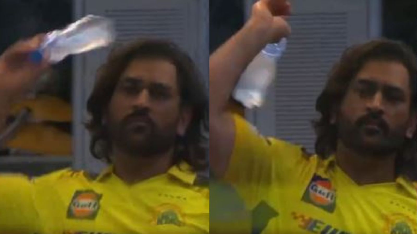 WATCH: MS Dhoni loses cool at cameraman, threatens to throw bottle from dressing room during CSK vs LSG's IPL 2024 match Former Chennai Super Kings' captain MS Dhoni in this frame. (Screengrab-X)