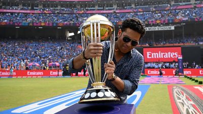 Happy Birthday Sachin Tendulkar: Yuvraj Singh, Suresh Raina share heartwarming wishes on God of Cricket's 51st Birthday Batting legend Sachin Tendulkar carries the ICC Men's Cricket World Cup Trophy. (Getty)
