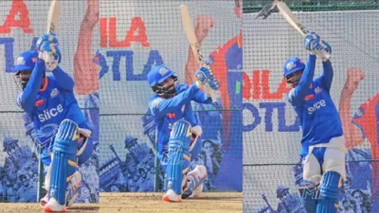 'Aaj batting tera Jassi bhai karega': Jasprit Bumrah channels his inner batter and launches lusty blows in Mumbai Indians' nets; video viral Jasprit Bumrah batting in the nets. (PC: Screenshot).