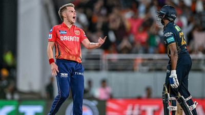 'Cricket is turning into baseball...': Sam Curran after Punjab Kings pull off World Record chase of 262 against KKR in IPL 2024 clash Punjab Kings' captain Sam Curran celebrates after taking the wicket of Gujarat Titans' Sai Sudharsan (R) during their IPL 2024 match on April 26. (Getty)