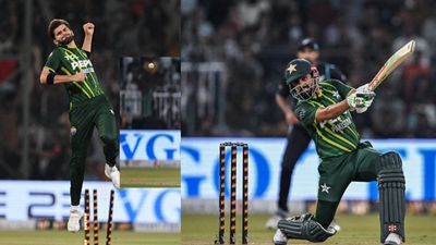 PAK vs NZ: Babar Azam's brilliant 69, Shaheen Afridi's robust 4-fer help Pakistan gun down New Zealand in 5th T20I, level series 2-2 Pakistan captain Babar Azam (right) and pace spearhead Shaheen Afridi in this frame. (Getty)