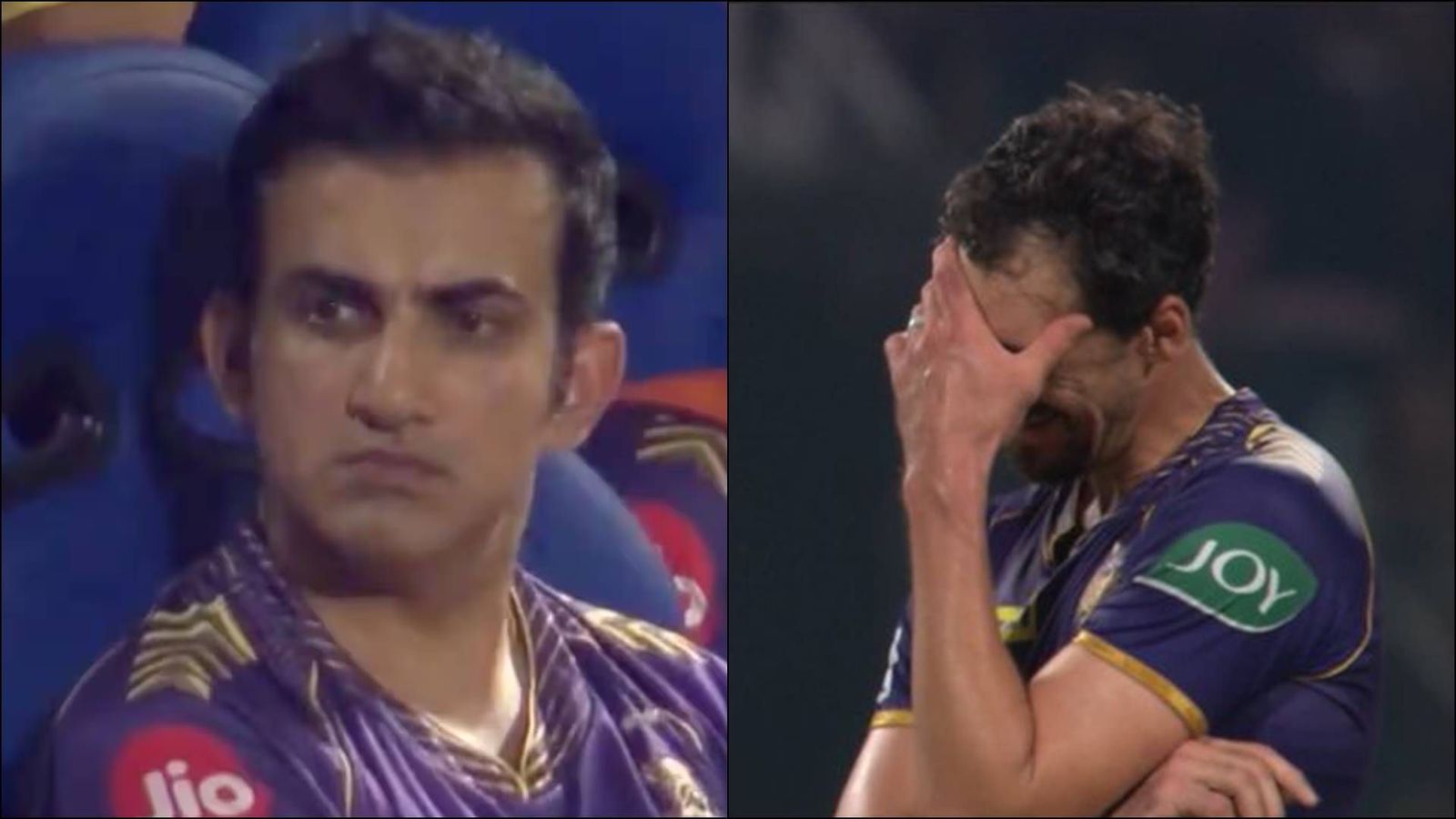 Watch: Mitchell Starc couldn’t believe his luck, Gautam Gambhir left furious as Harshit Rana’s mistake leads leads to a six KKR mentor Gautam Gambhir and Mitchell Starc (Screengrab: X)
