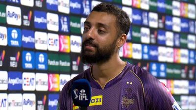 'In the last game after conceding so many runs, it was a tough...': Varun Chakaravarthy reveals KKR team owner Shah Rukh Khan motivated him after Punjab Kings game KKR spinner Varun Chakaravarthy in the post-match presentation (Screengrab: X)