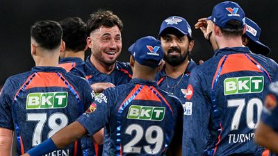 LSG vs MI: Hardik's Mumbai Indians' suffer 7th defeat of season as Marcus Stoinis' 62-run knock helps LSG win in nervy run chase Marcus Stoinis celebrates a wicket with his teammates (Getty Images)