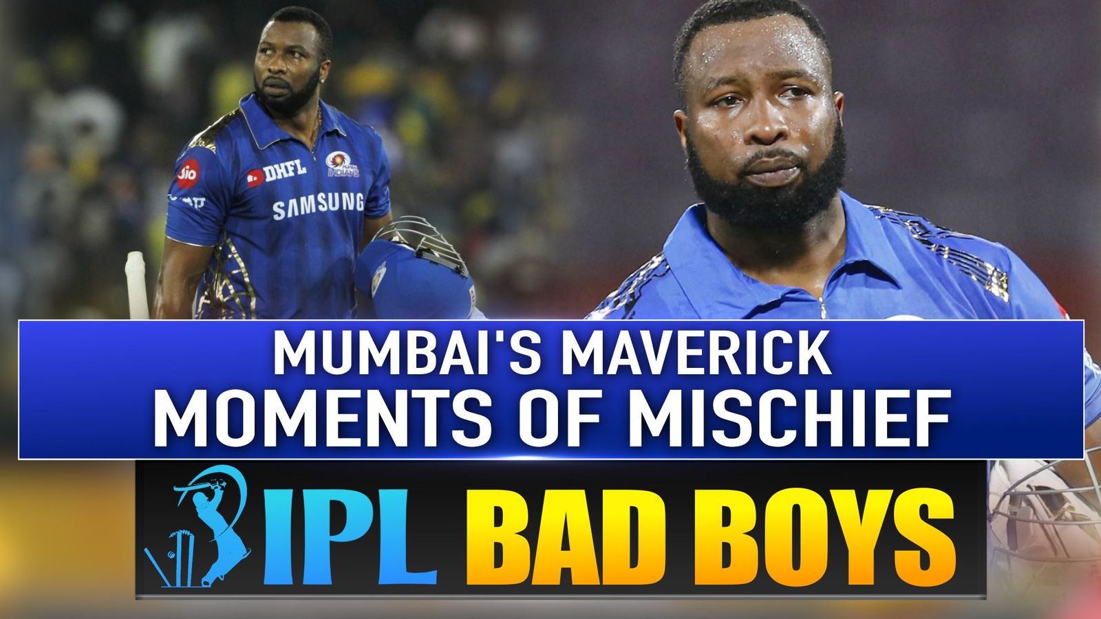 Mumbai Indians' icon of controversy: The player who threw his bat at a bowler and entered the field with taped mouth File Photo: Mumbai Indians Kieron Pollard (left) threw his bat at then RCB's star pacer during one of the matches in IPL 2013. (X)