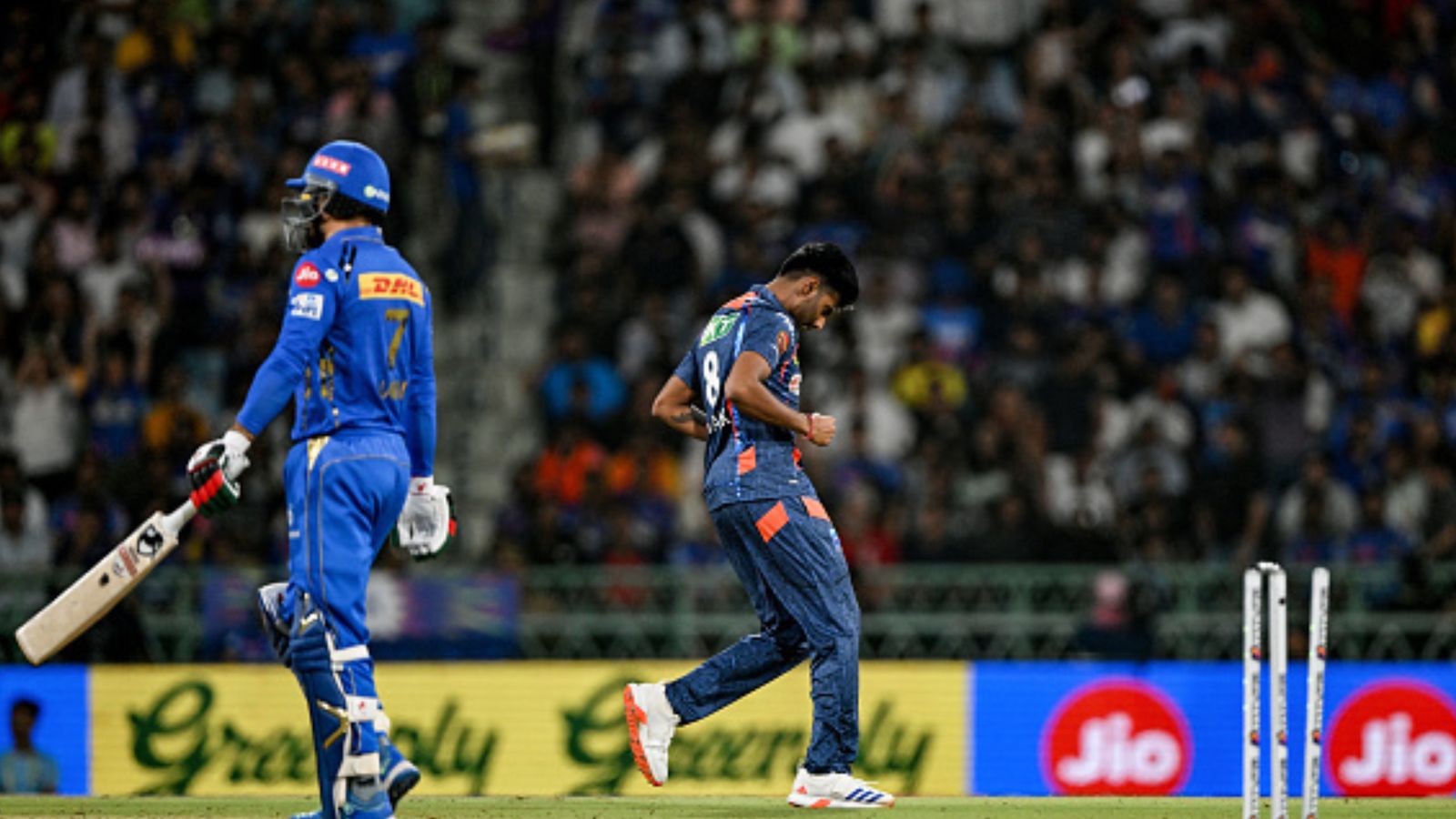 'Mayank Yadav was forced, LSG want to destroy him...': Ex-Team India star's huge allegation on LSG franchise for playing injury-ridden speedster Lucknow Super Giants' Mayank Yadav (R) celebrates after taking the wicket of Mumbai Indians' Mohammad Nabi during their IPL 2024 clash on April 30. (Getty)