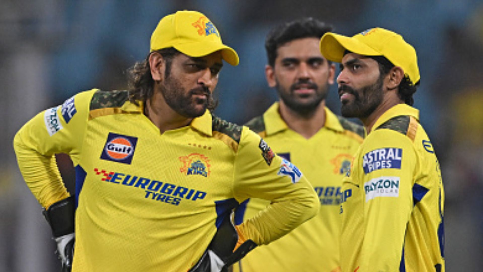 Big setback looming on CSK as coach Stephen Fleming comes up with concerning update on star player's injury CSK's MS Dhoni (left), Ravindra Jadeja (right) and Deepak Chahar (background) in this frame. (Getty)