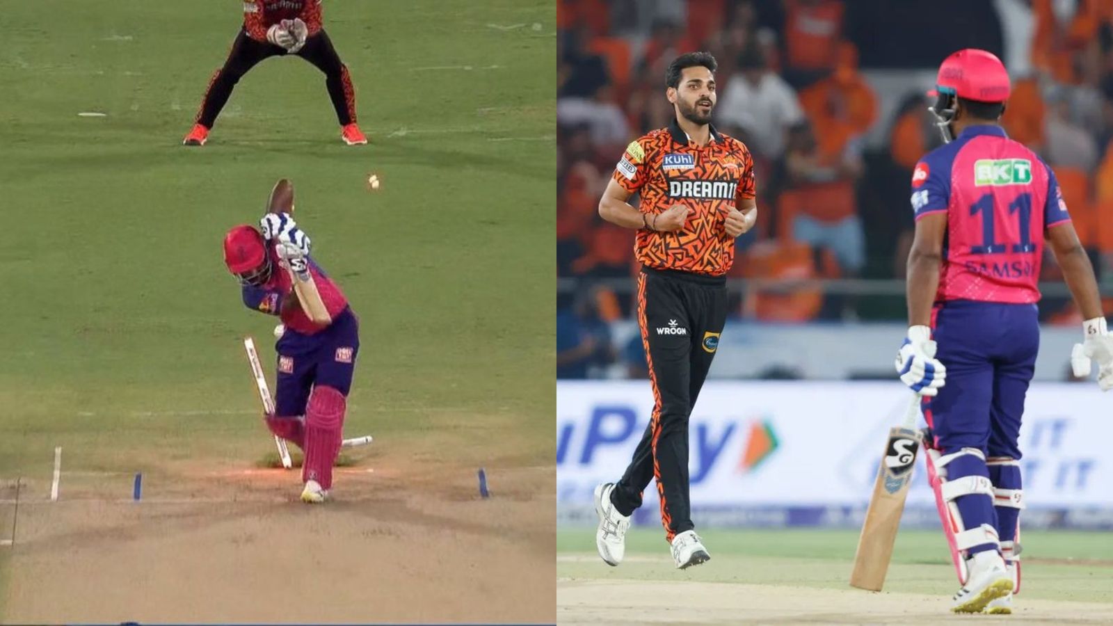 After Hardik Pandya and Shivam Dube, Sanju Samson departs on duck following selection in India's T20 World Cup 2024 squad Bhuvneshwar Kumar dismisses Sanju Samson on duck (Twitter)