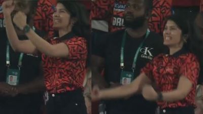 WATCH: Kavya Maran breaks into wild celebration after SRH's heart-stopping one-run win over RR, video goes viral SRH's CEO Kavya Maran while celebrating her team's victory over RR in this frame. (Screengrab-X)