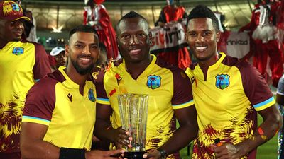 West Indies announce squad for T20 World Cup 2024, pick young pacer yet to make his T20I debut Rovman Powell with Nicholas Pooran and Akeal Hosein (File Photo: Getty Images)