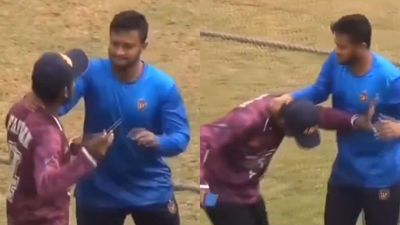 WATCH: Shakib Al Hasan gets into physical altercation with fan asking for selfie Shakib gets in altercation with fan (Twitter screen grab)
