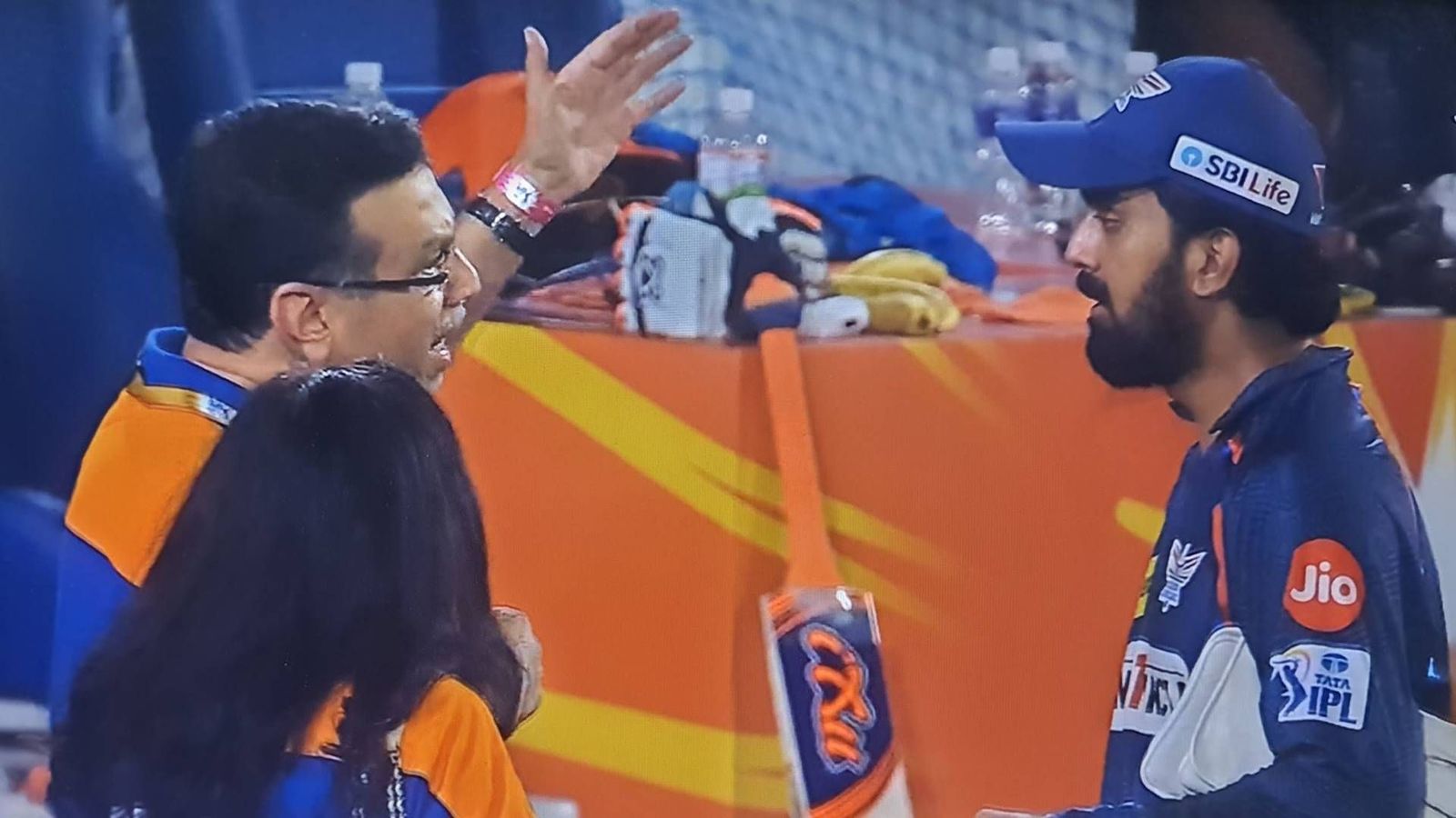 Watch: Lucknow Super Giants owner Sanjiv Goenka scolds captain KL Rahul after record-breaking defeat to Sunrisers Hyderabad Sanjiv Goenka in an animated conversation with KL Rahul (Screengrab: X)