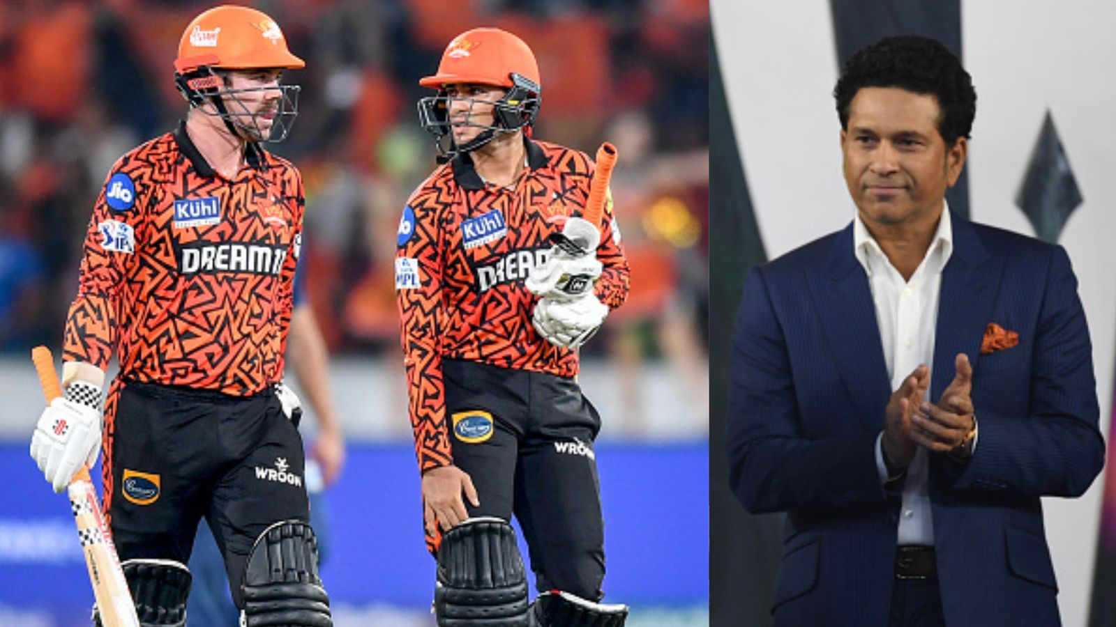 'Had they batted first...': Sachin Tendulkar in awe of Abhishek Sharma, Travis Head's batting blitzkrieg in SRH's stunning win over LSG From Left: SRH's batting heroes Travis Head and Abhishek Sharma & batting great Sachin Tendulkar in this frame. (Getty)