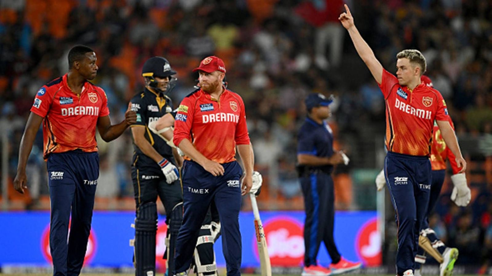 PBKS vs RCB: Sam Curran drops Kagiso Rabada in a shocking move, Faf du Plessis benches Glenn Maxwell to include extra pacer; check playing XIs here Punjab Kings players in action (Getty Images)