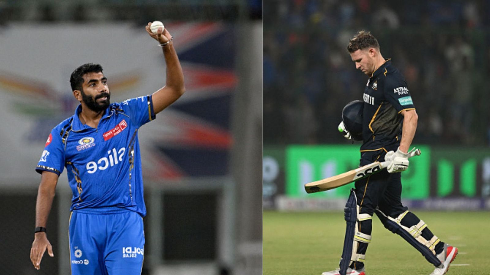 ‘Jasprit Bumrah is a threat to me...’: David Miller warns all batters ahead of T20 World Cup Mumbai Indians' Jasprit Bumrah (L) and Gujarat Titans' David Miller. (Getty)