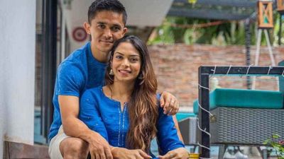 Sunil Chhetri shares family's emotional response to his retirement, says 'My mum and wife started crying' India's football legend Sunil Chhetri alongwith his wife in this frame. (X)