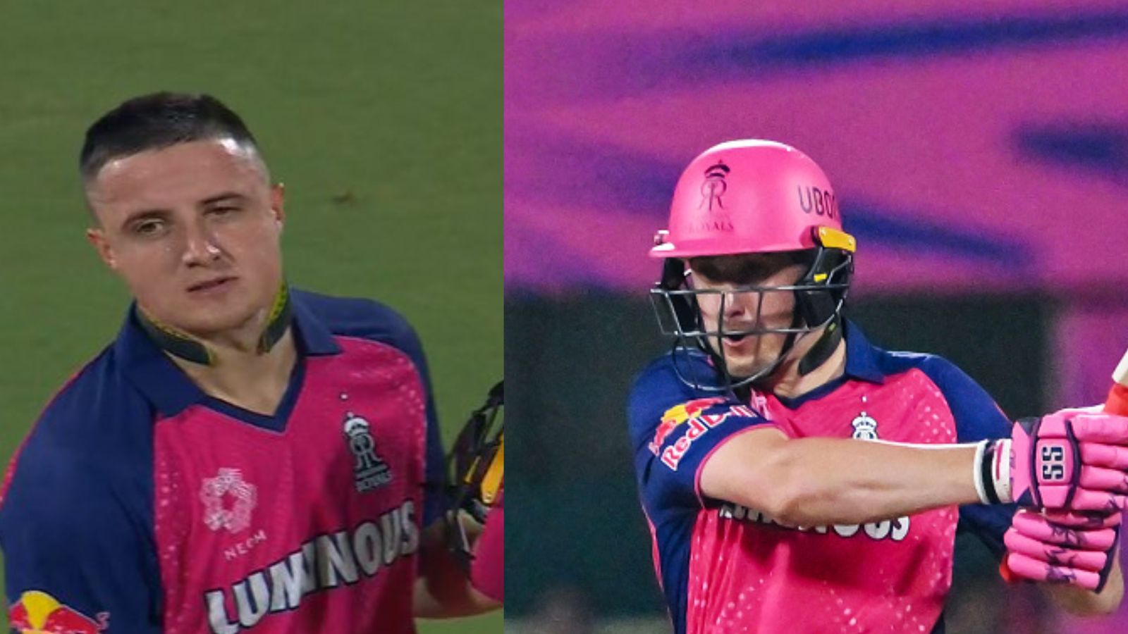 REVEALED: What is the unique neck device Tom Kohler Cadmore wore during RR vs PBKS clash; what does it do, how much does it cost? Rajasthan Royals' Tom Kohler-Cadmore plays a shot during their IPL 2024 match against Punjab Kings at the Assam Cricket Association Stadium in Guwahati on May 15. (Getty)