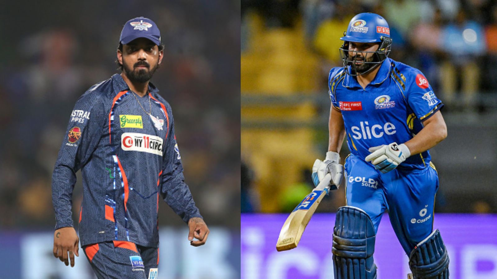 'We'll both be cheering for Sharma ji ka beta in T20 World Cup': KL Rahul's special message for Rohit after LSG's win over MI in season ender LSG skipper KL Rahul (left) and former MI captain Rohit Sharma in this frame. (Getty)