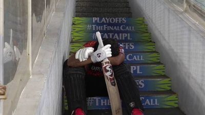 Watch: Emotional Rahul Tripathi sits and cries on stairs of dressing room after mix-up with Abdul Samad leads to his run out A dejected Rahul Tripathi sitting on the stairs (Screengrab: X)