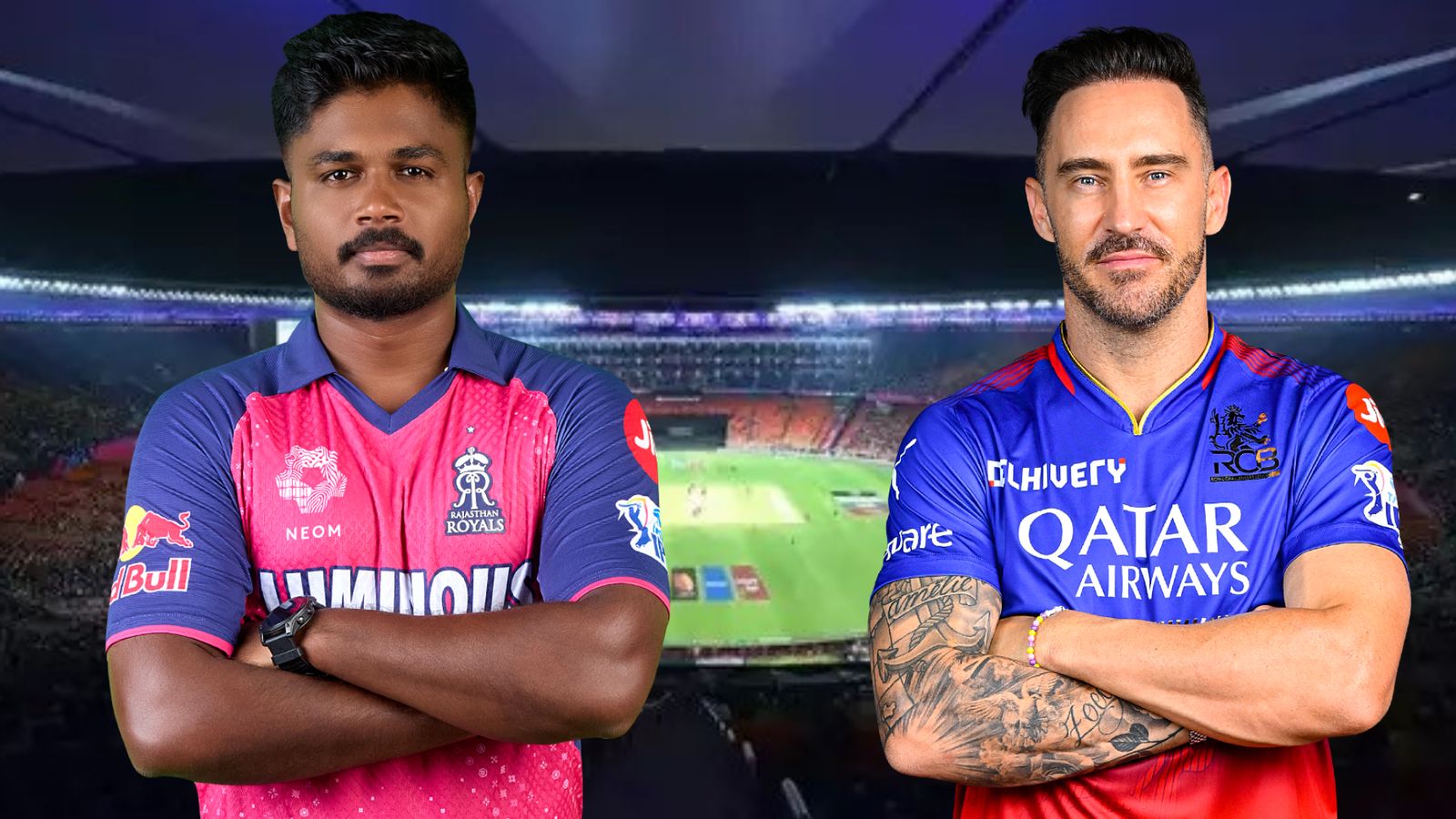 IPL 2024 Eliminator, RR vs RCB: Sanju Samson makes 1 change in Rajasthan's fold against Bengaluru; know playing XIs of both teams RR skipper Sanju Samson (left) and RCB captain Faf Du Plessis in this frame. (Getty)