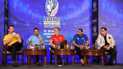 Legends Intercontinental T20 League featuring Brett Lee, T Dilshan, Parthiv Patel announced; inaugural edition to be played in USA Former cricketers at the Legends Inter-continental T20 League launch event