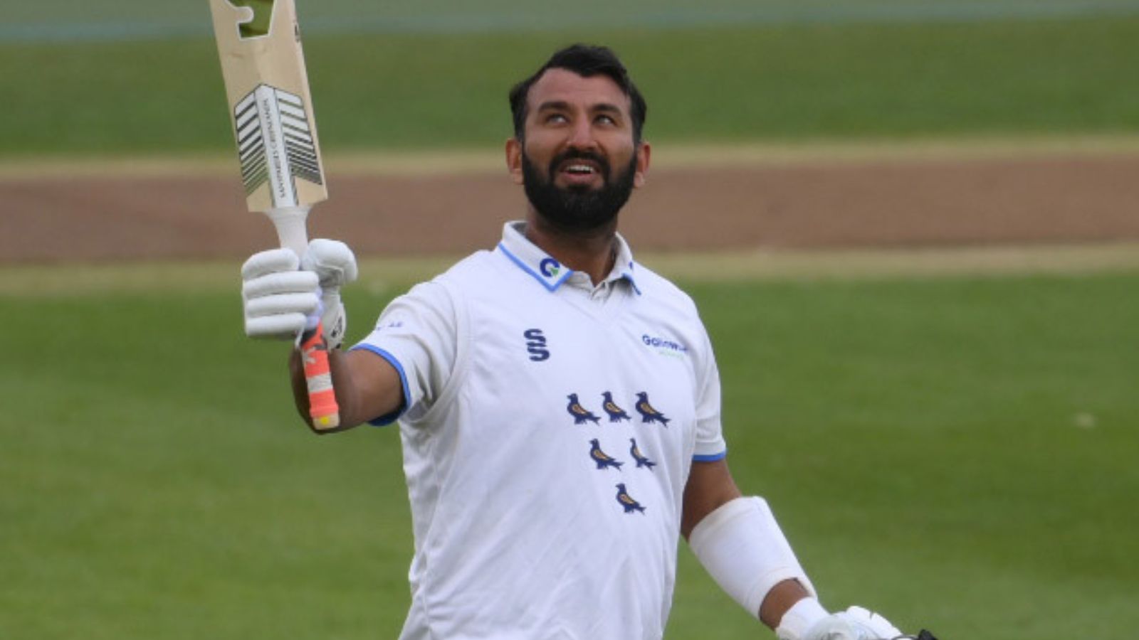 Cheteshwar Pujara cracks second ton of the season for Sussex, now only behind Sunil Gavaskar, Sachin Tendulkar in this elite list Sussex's star batter Cheteshwar Pujara in this frame. (X)