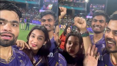 Rinku Singh turns vlogger after KKR beat SRH in IPL 2024 Final: WATCH Screengrab from Rinku Singh vlog (credits x)