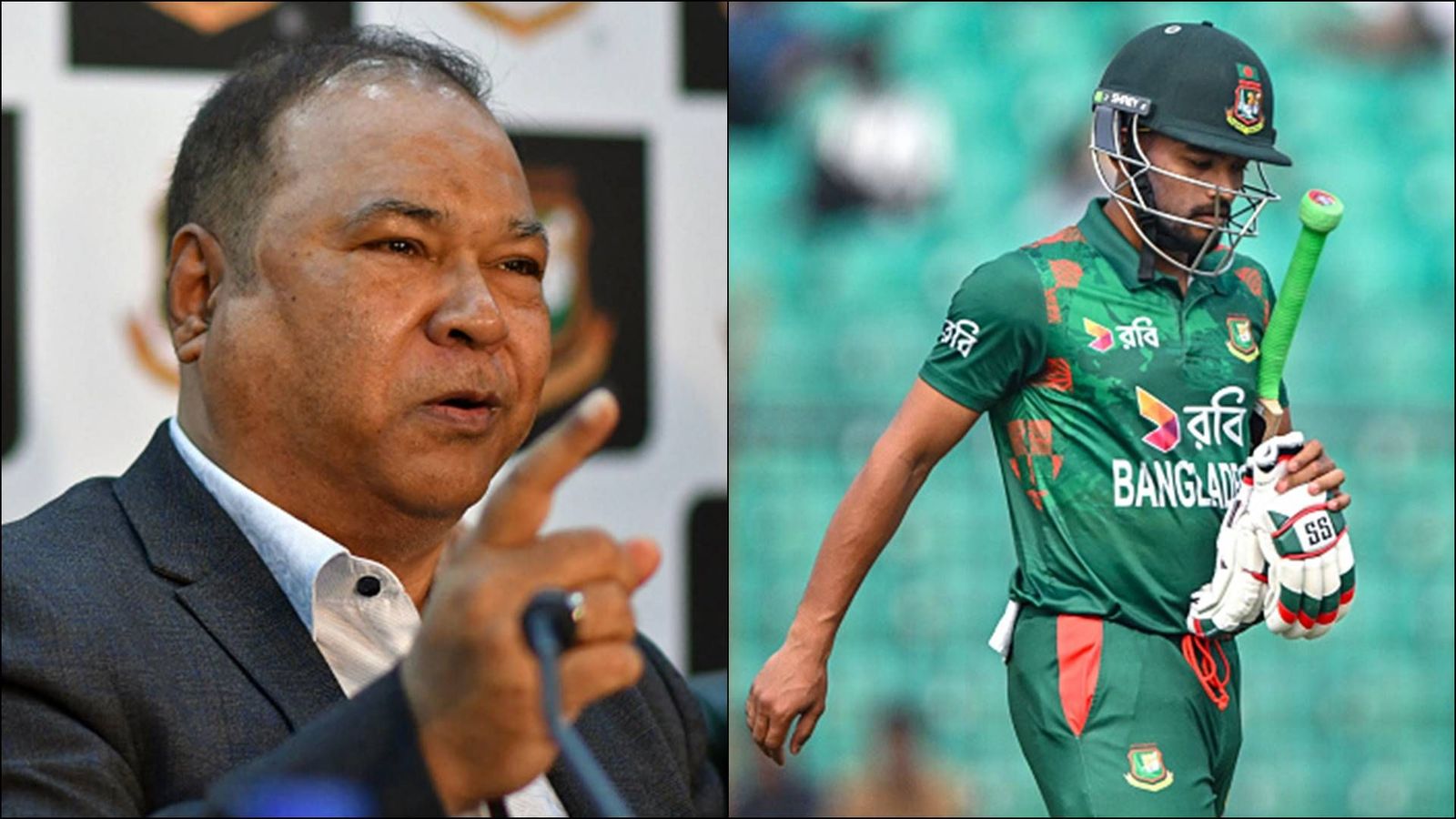 'Everyone is not carrying the expected form and that is disappointing': Chief selector hits out at Bangladesh side for T20I series loss to USA Bangladesh chief selector Gazi Ashraf Hossain and Najmul Hossain Shanto (File Photo: Getty Images)
